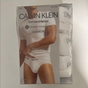 Calvin Klein White Cotton Stretch Undershirts